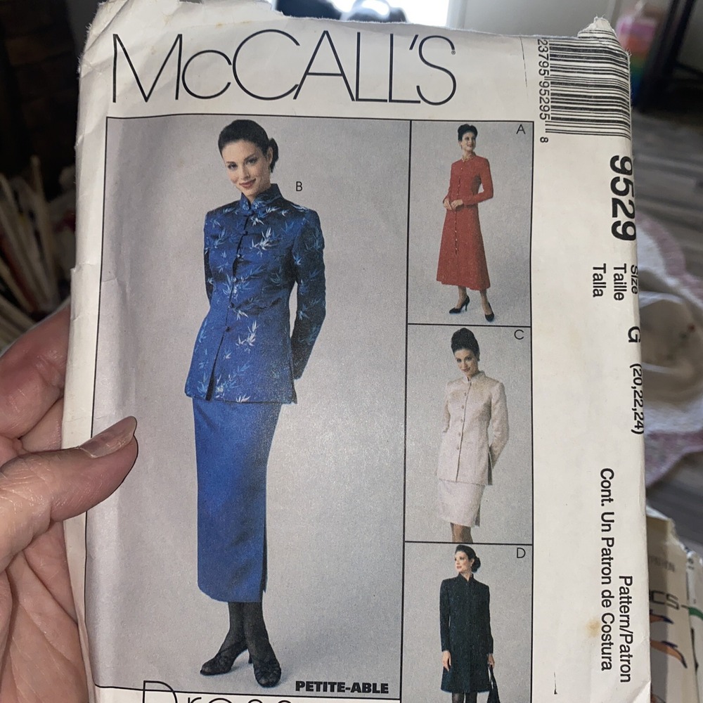 McCalls 9529 Dress Jacket Skirt Misses Sewing Pattern Size 20-24 Uncut 1990s